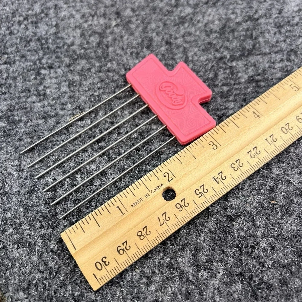 Vintage Goody Hair Pick Comb Tease Lift Metal Purse Travel Pink 3.5